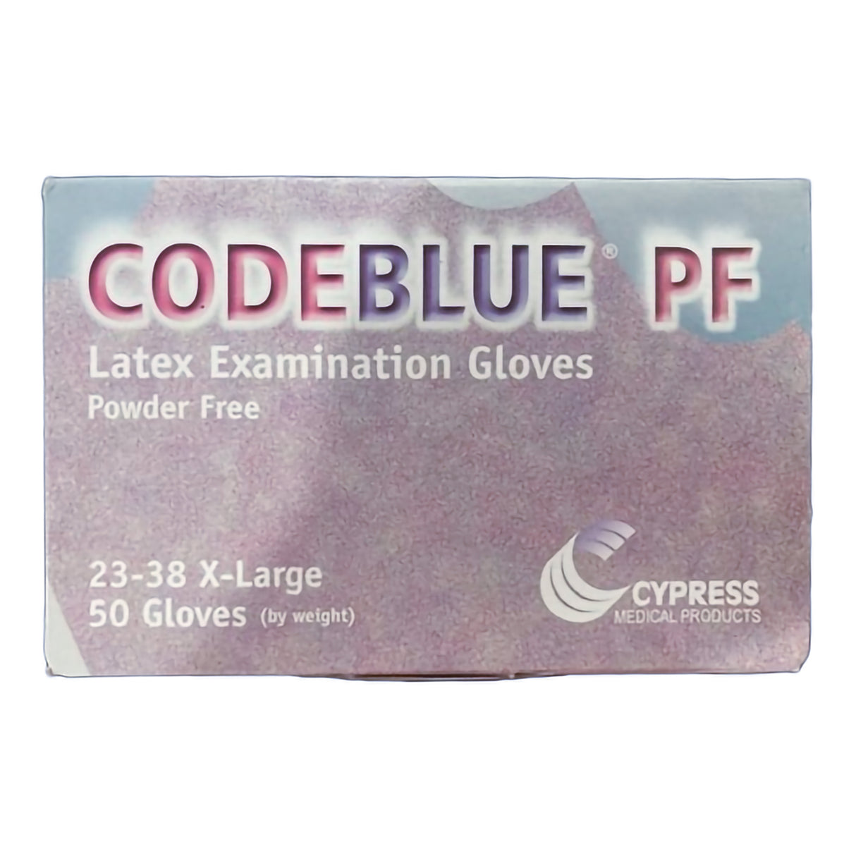 Exam Glove CODEBLUE® PF X-Large NonSterile Latex Extended Cuff Length Fully Textured Blue Not Rated - BeHope