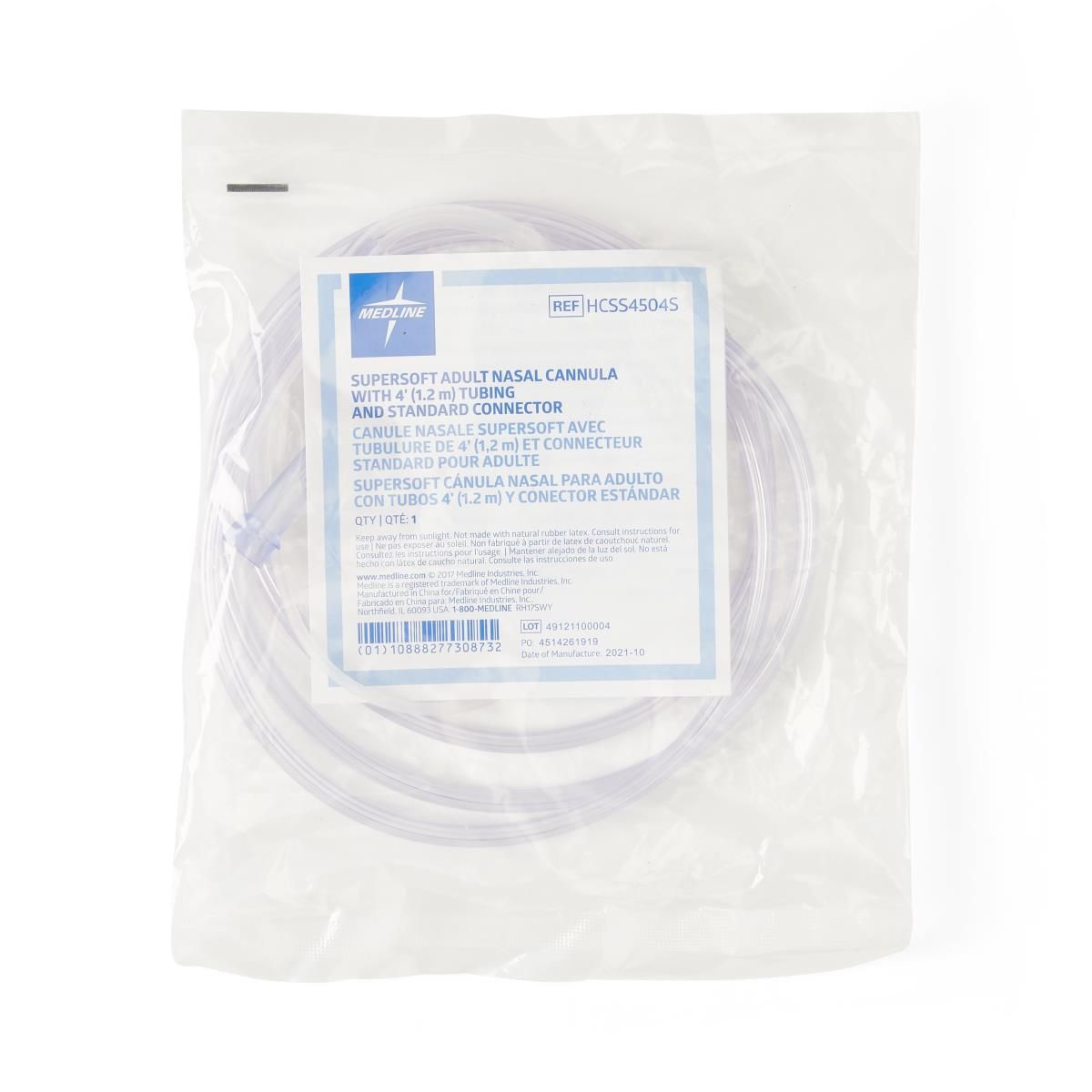 Nasal Cannula Medline Adult 4 Foot Tubing