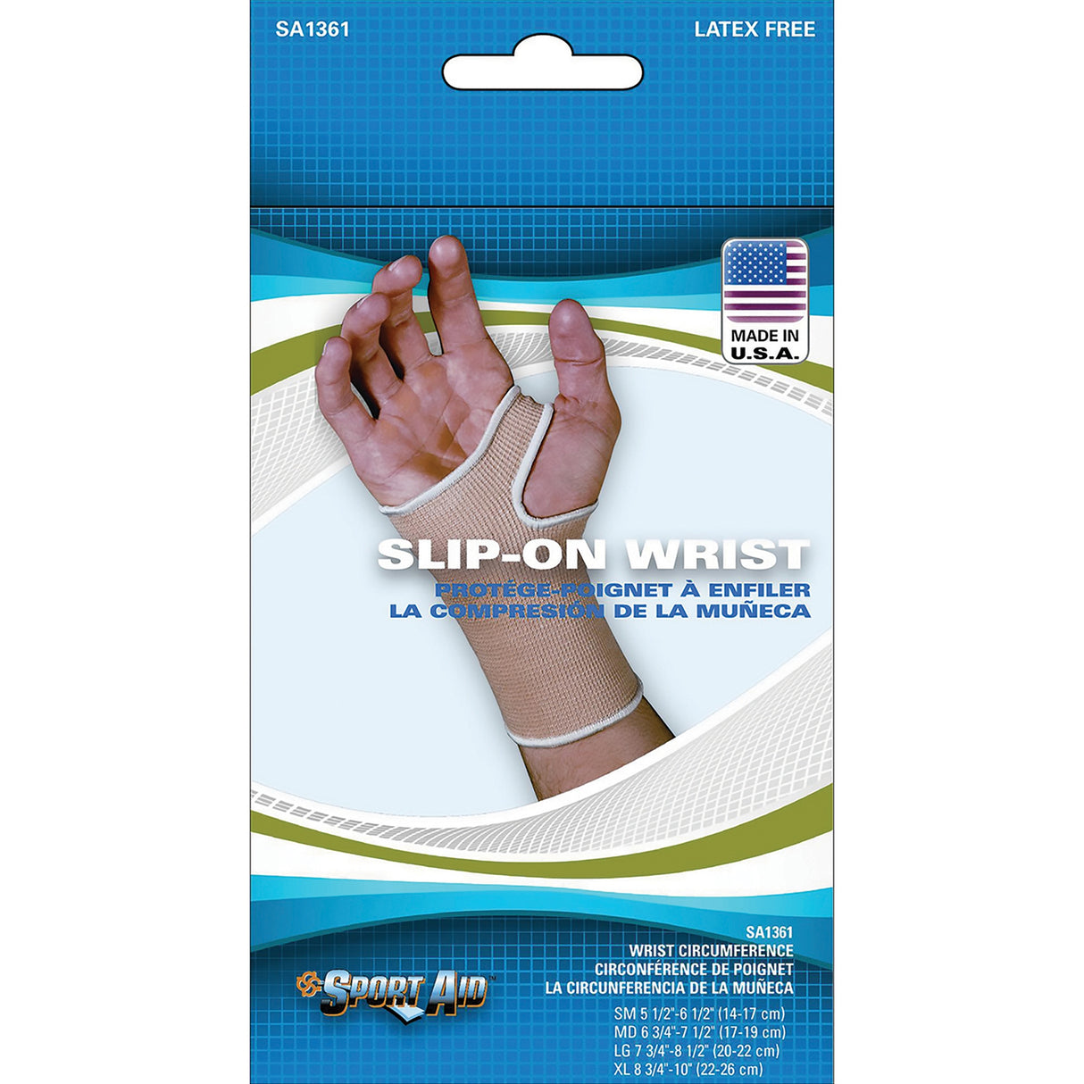 Wrist Support Sleeve Cotton Elastic Left or Right Hand Beige Large - BeHope