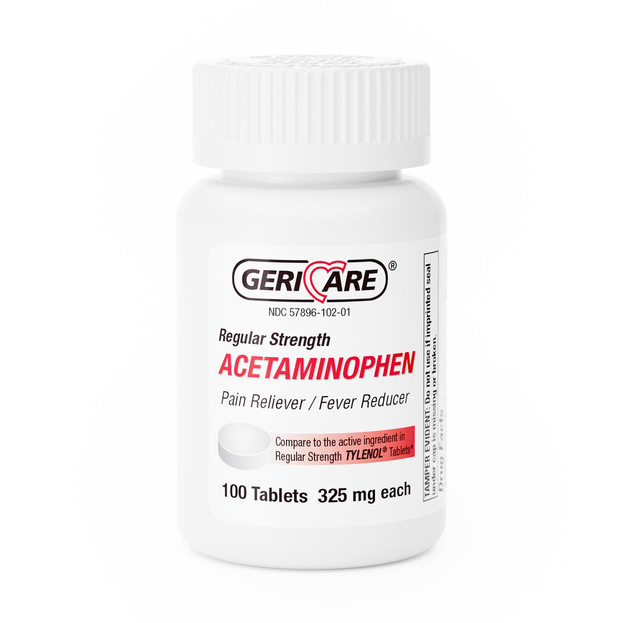 Pain Relief Geri-Care® 325 mg Strength Acetaminophen Tablet 100 per Bottle - BeHope
