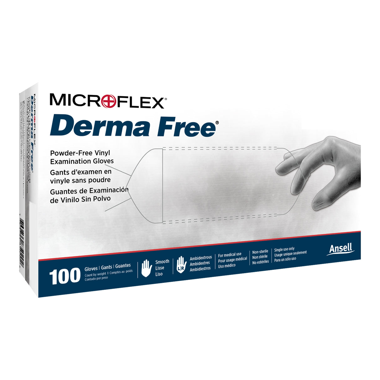 Exam Glove Derma Free™ Medium NonSterile Vinyl Standard Cuff Length Smooth Clear Not Rated - BeHope