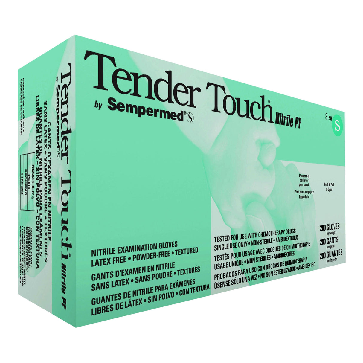 Exam Glove Tender Touch® 200 Small NonSterile Nitrile Standard Cuff Length Textured Fingertips Lavender Chemo Tested / Fentanyl Tested - BeHope