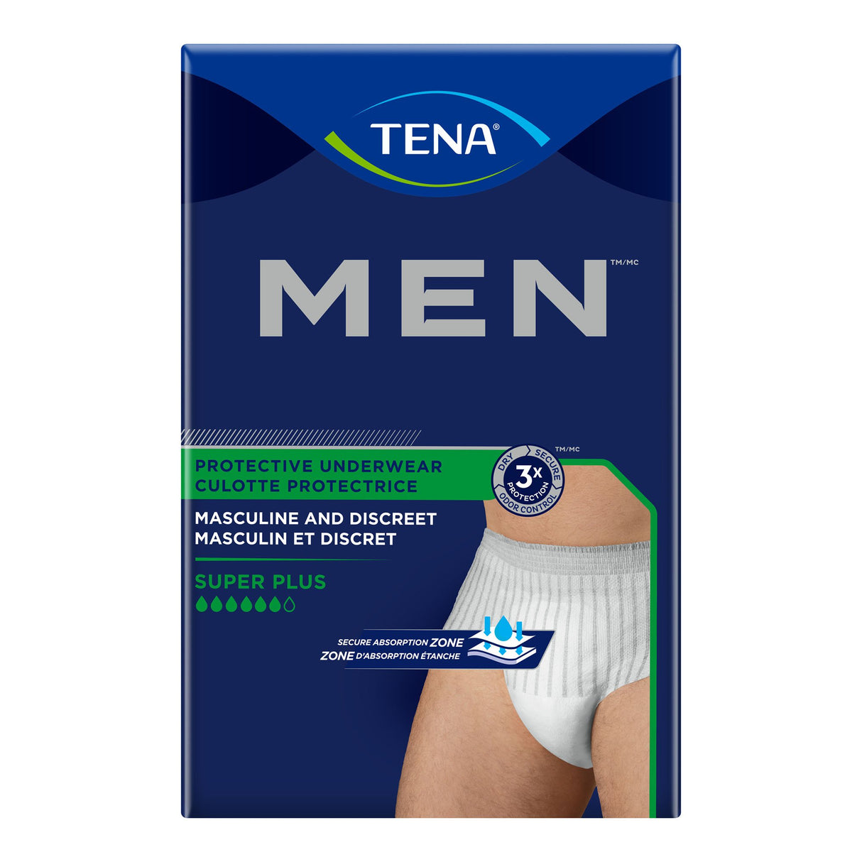 Male Adult Absorbent Underwear TENA® MEN™ Super Plus Pull On with Tear Away Seams Small / Medium Disposable Heavy Absorbency - BeHope
