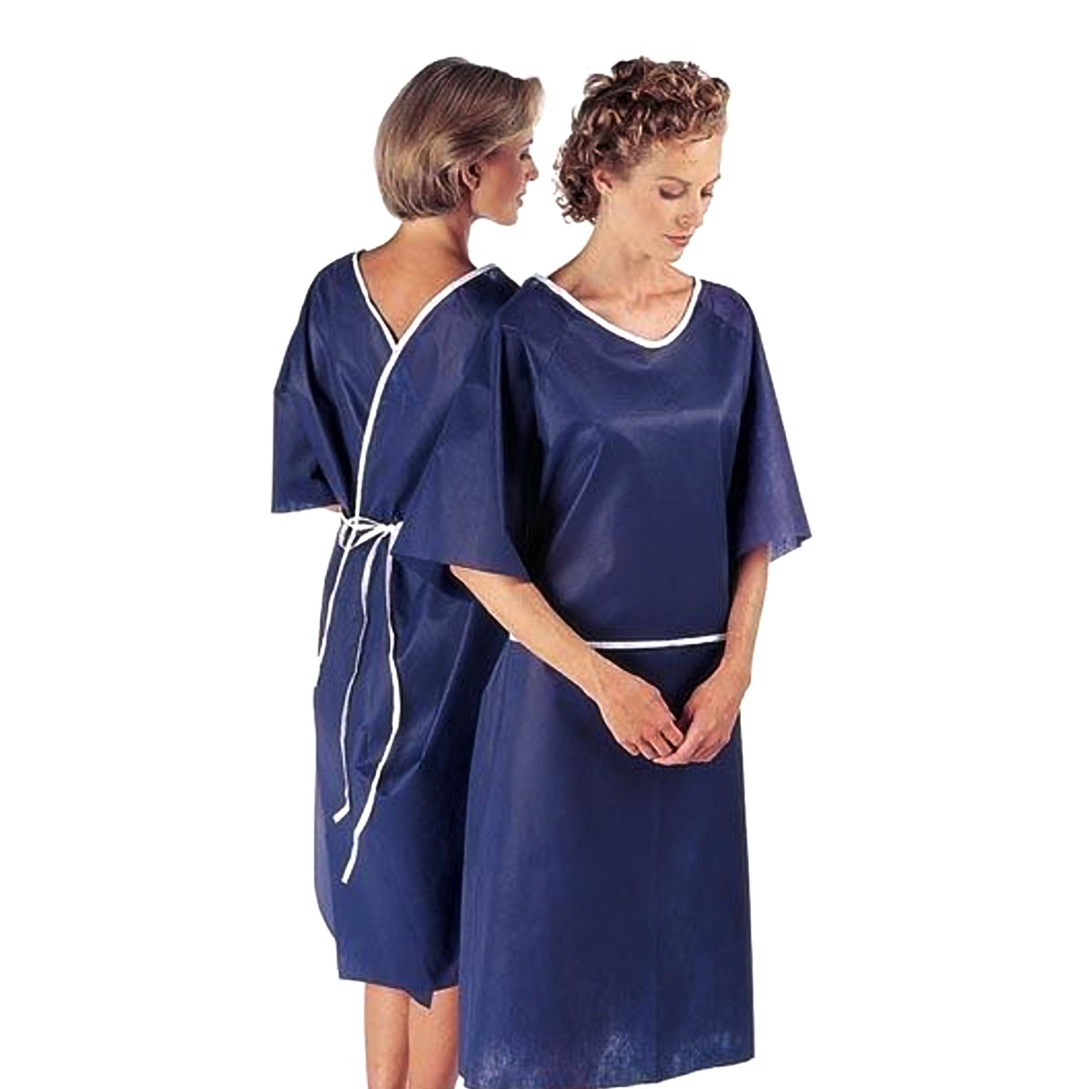 Patient Exam Gown One Size Fits Most Dark Blue Disposable - BeHope