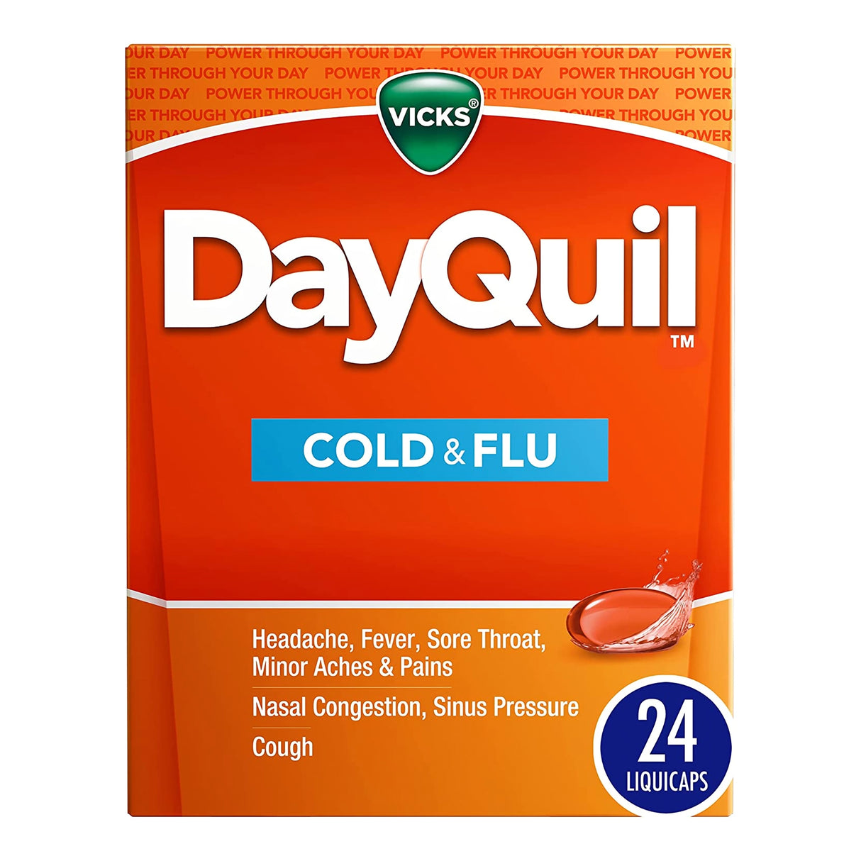 Cold and Cough Relief DayQuil® 325 mg - 10 mg - 5 mg Strength Gelcap 24 per Box - BeHope