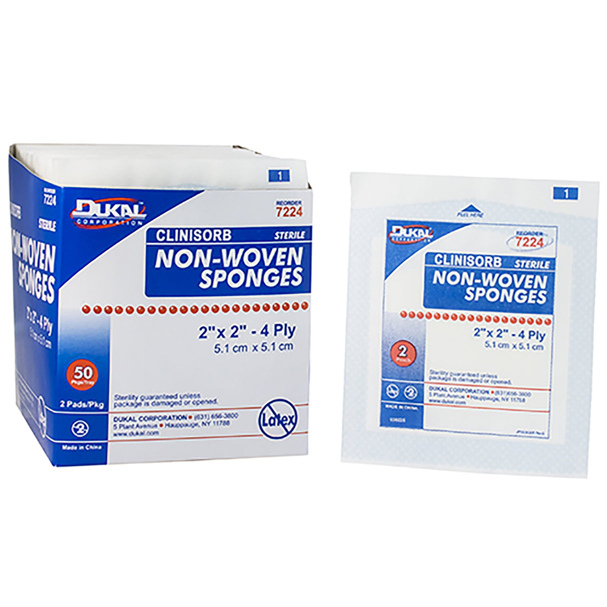 Nonwoven Sponge Clinisorb 2 X 2 Inch 4-Ply Sterile 2 per Pack - BeHope