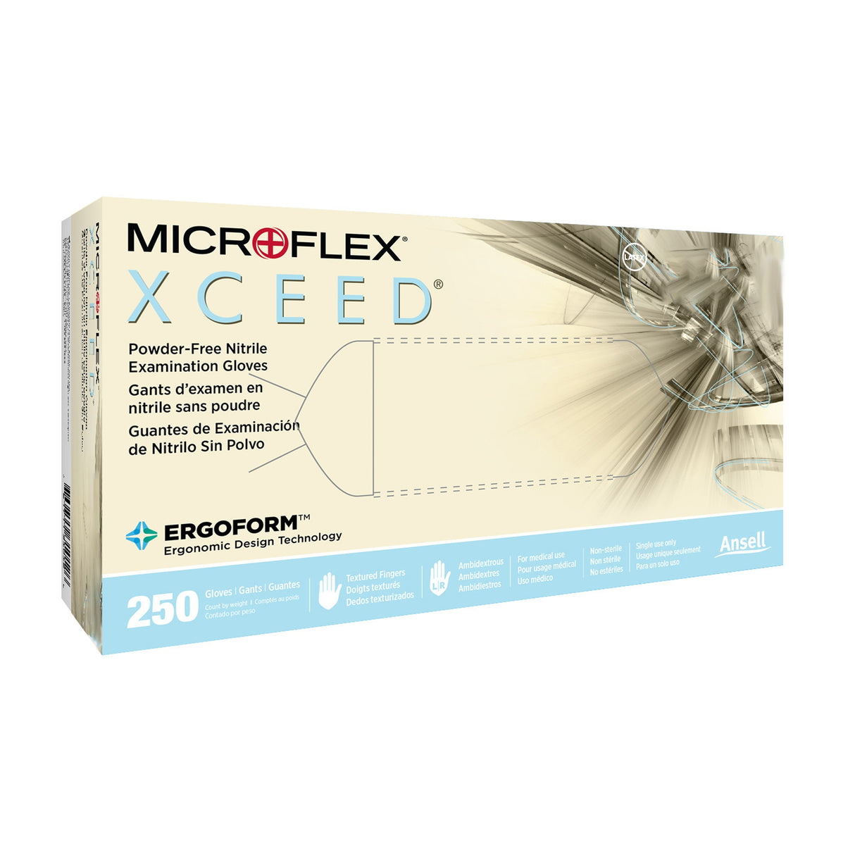Exam Glove XCEED™ Large NonSterile Nitrile Standard Cuff Length Textured Fingertips Blue Not Rated - BeHope