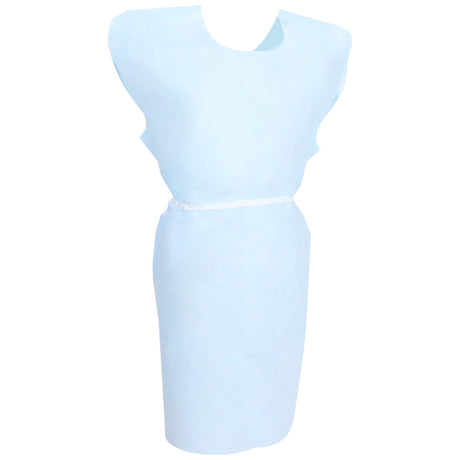 Patient Exam Gown McKesson One Size Fits Most Blue Disposable - BeHope