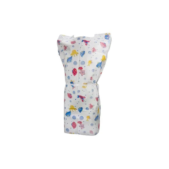 Patient Exam Gown Sea Me Grow White / Sea Creature Print Disposable - Behope