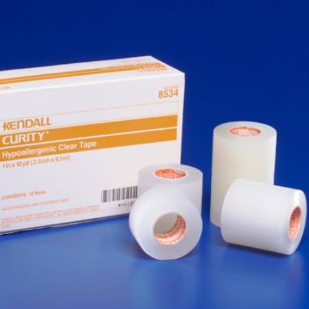 Hypoallergenic Medical Tape Kendall™ Hypoallergenic Clear Transparent 1/2 Inch X 10 Yard Plastic NonSterile - BeHope