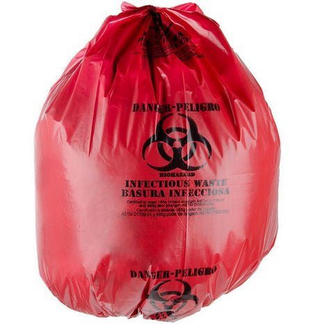 Biohazard Waste Bag Bio-Bag™ Biohazard Symbol / Danger / Infectious Waste Red - BeHope