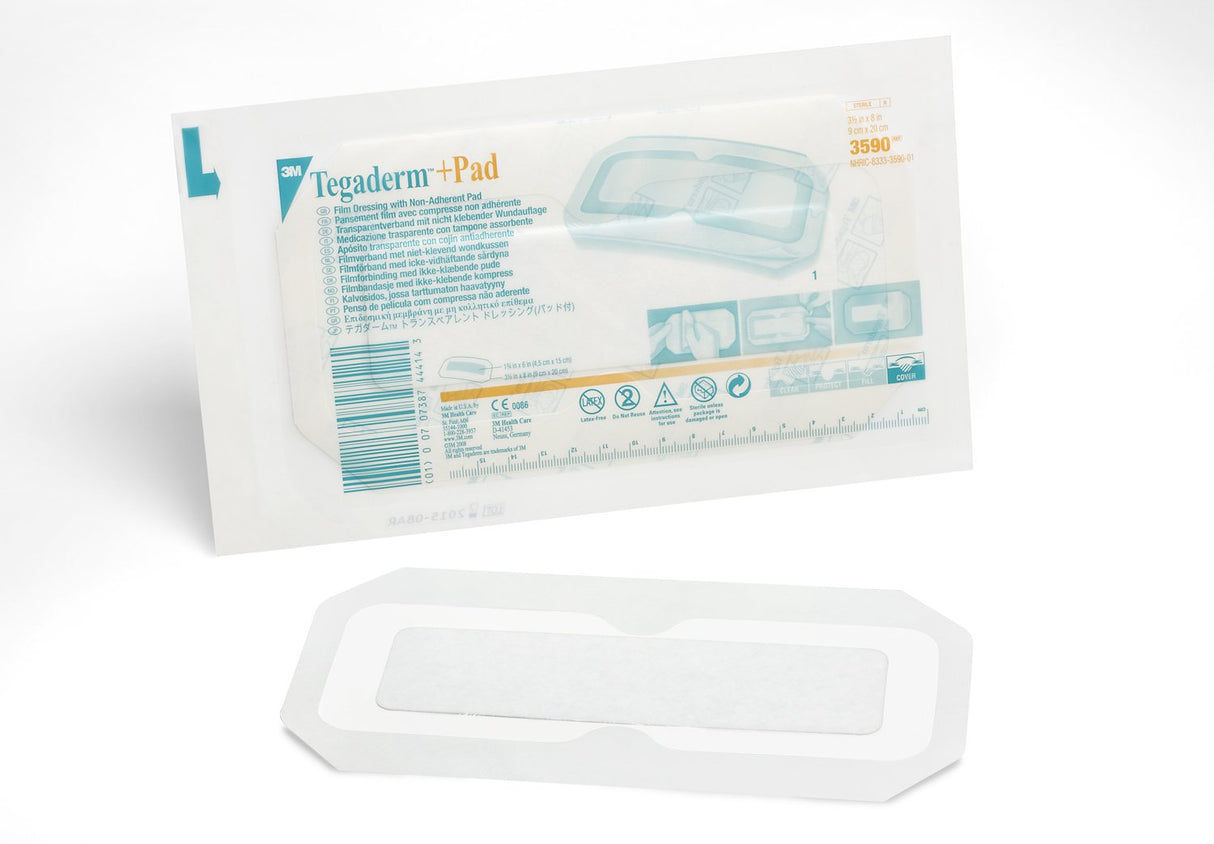 Transparent Film Dressing with Pad 3M™ Tegaderm™ 3-1/2 X 8 Inch Frame Style Delivery Rectangle Sterile - BeHope