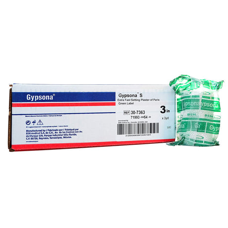 Plaster Bandage Gypsona® S 3 Inch X 9 Foot Plaster of Paris / Plastic White - BeHope