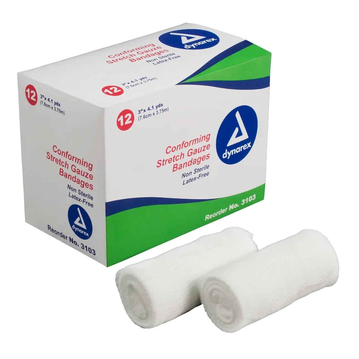 Conforming Bandage Dynarex® 3 Inch X 4-1/10 Yard 1-Ply NonSterile 12 per Pack - BeHope
