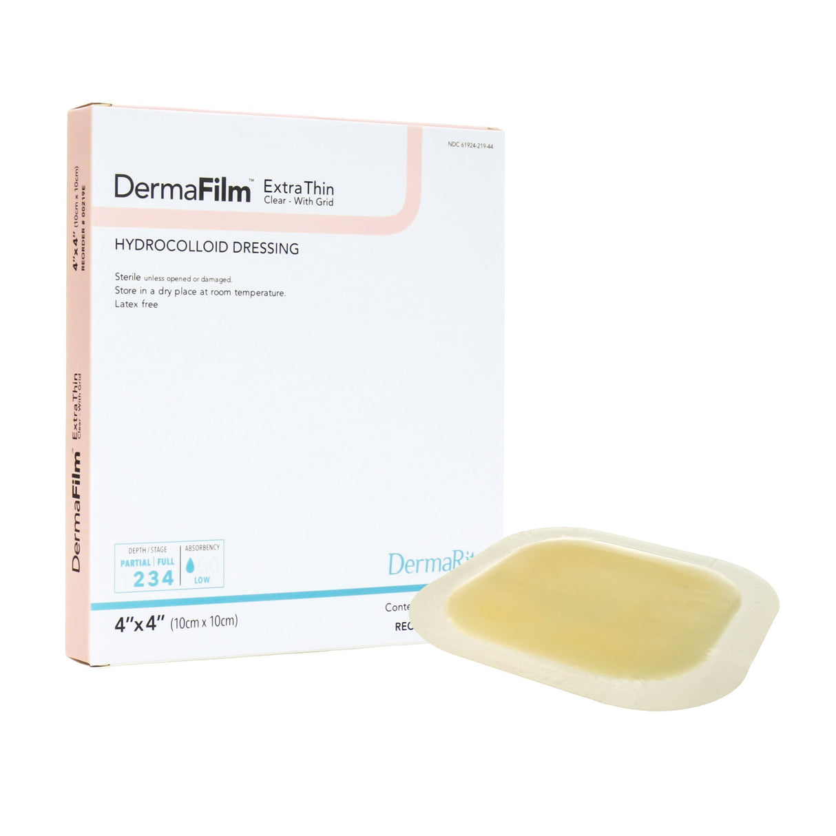 Thin Hydrocolloid Dressing DermaFilm® Film Backing 4 X 4 Inch Square Hydrocolloid / Film - BeHope