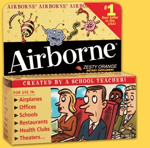 Cold and Cough Relief Airborne® 100 mg - 10 mg Strength Tablet 10 per Box - BeHope