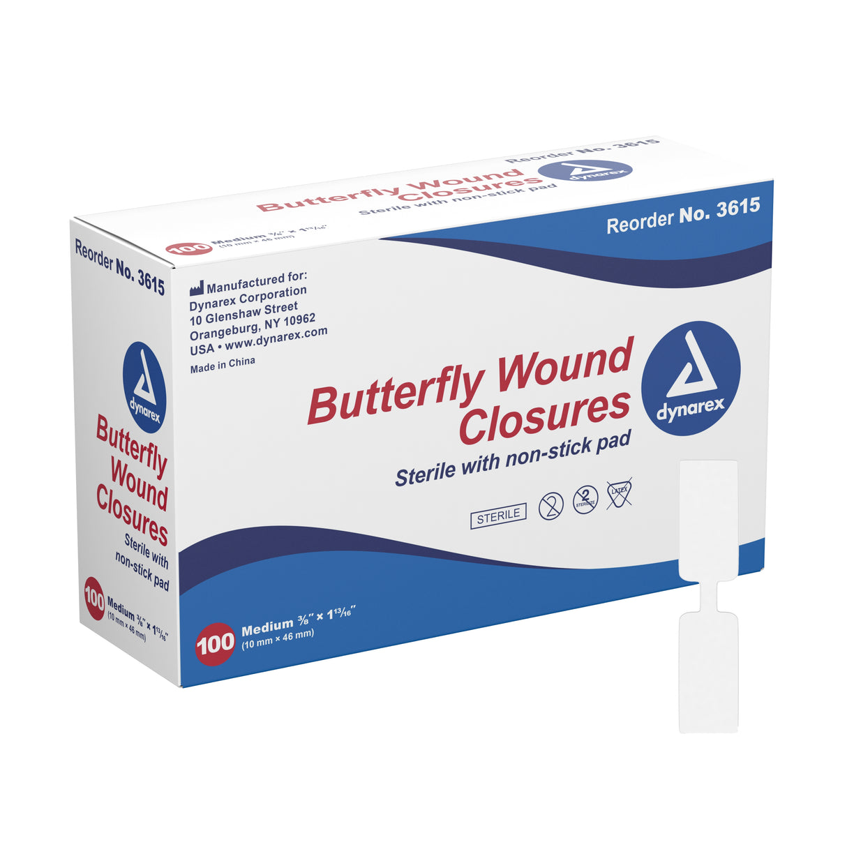 Skin Closure Strip Secure Strip™ 3/8 X 1-13/16 Inch Plastic Butterfly Closure White - BeHope