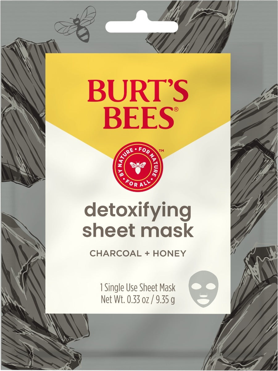 Facial Cleanser Burt's Bees® Detoxifying Charcoal Sheet Mask With Honey Mask Individual Packet Unscented - Behope