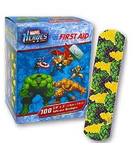 Adhesive Strip Plastic Kid Design (The Hulk) 3/4 X 3 Inch Sterile - BeHope