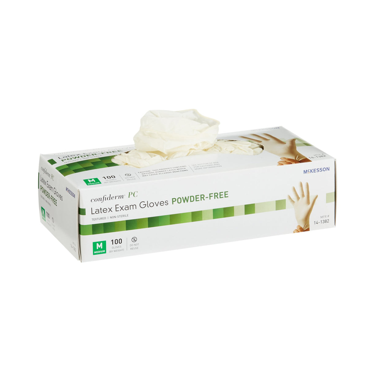Exam Glove McKesson Confiderm® Medium NonSterile Latex Standard Cuff Length Fully Textured Ivory Not Rated - BeHope