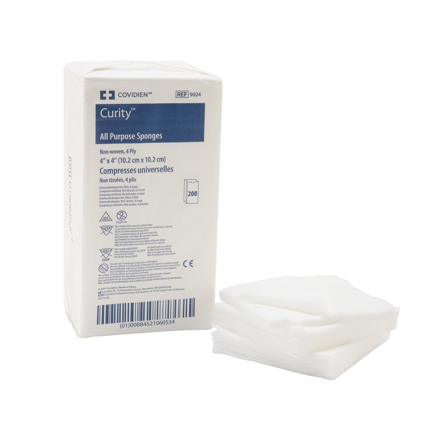 Nonwoven Sponge Curity™ 4 X 4 Inch 4-Ply NonSterile 200 per Pack - BeHope