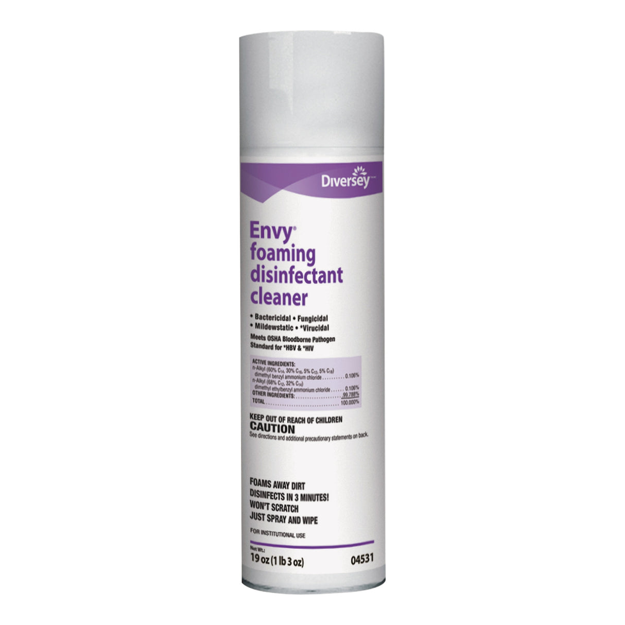 Surface Disinfectant Cleaner Diversey™ Envy® Aerosol Spray Foaming 19 oz. Can Lavender Scent NonSterile - BeHope