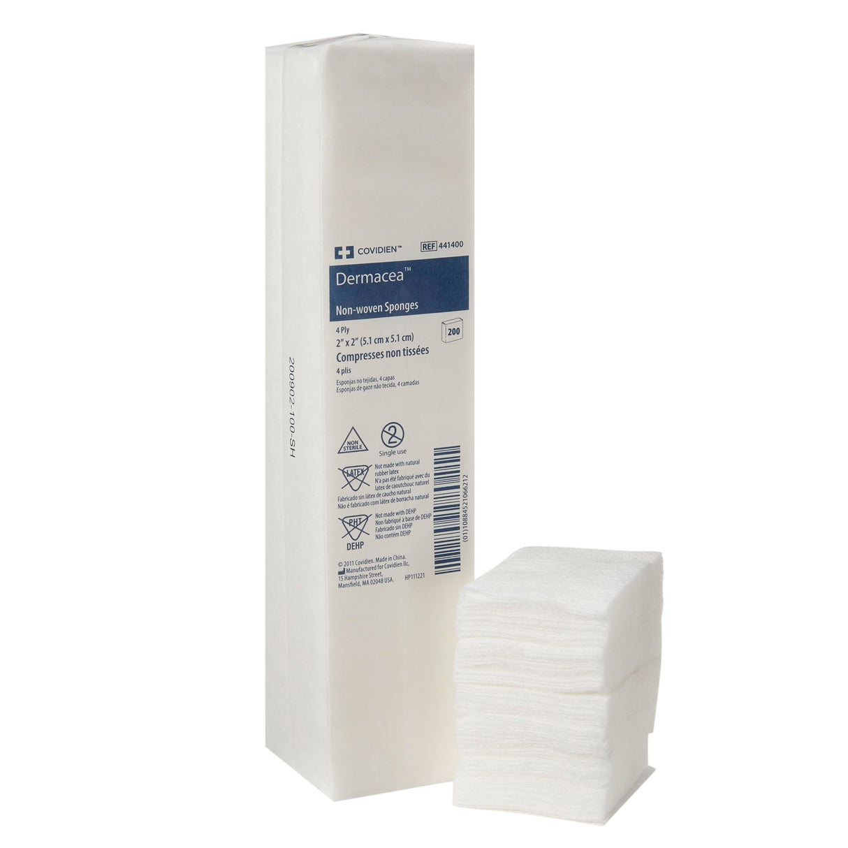 Nonwoven Sponge Dermacea™ 2 X 2 Inch 4-Ply NonSterile 200 per Pack - BeHope