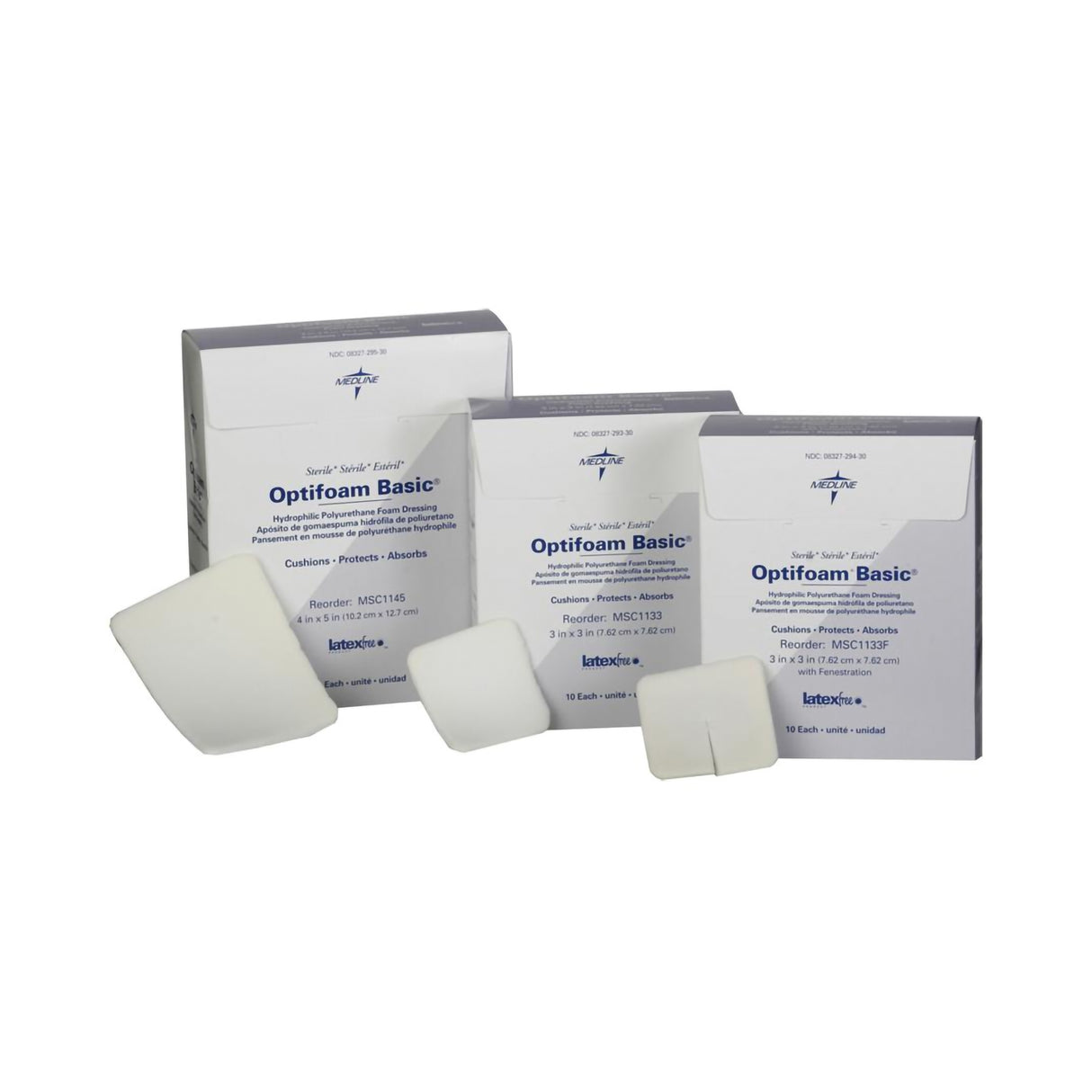 Foam Dressing Optifoam® Basic 3 X 3 Inch Without Border Without Film Backing Nonadhesive Fenestrated Square Sterile - BeHope
