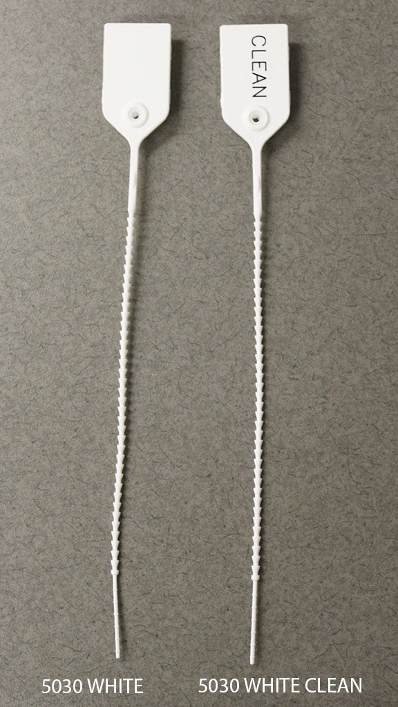 Tamper Evident Seal Pull-Tight Loks UnNumbered White Plastic 9 Inch - BeHope
