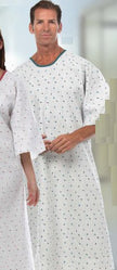 Patient Exam Gown Medium / Large Light Blue Reusable - BeHope