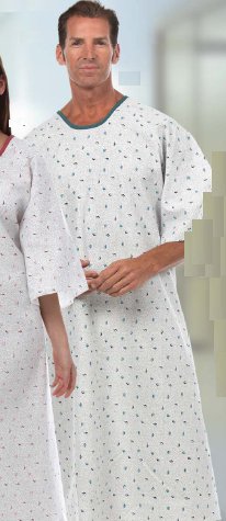 Patient Exam Gown Medium / Large Light Blue Reusable - BeHope