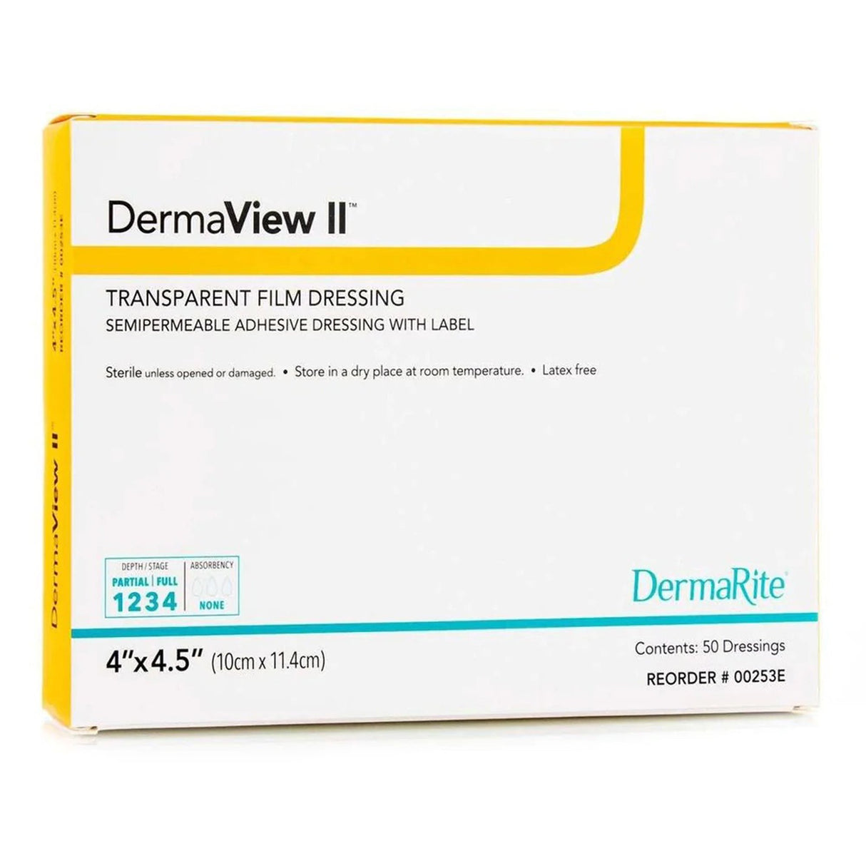 Transparent Film Dressing DermaView II™ 4 X 4-1/2 Inch Frame Style Delivery Rectangle Sterile - BeHope