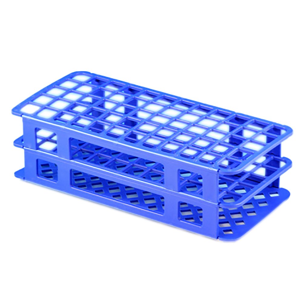 Stacking Test Tube Rack Globe® Scientific 456500 Series 60 Place 15 to 17 mm Tube Size Blue 2-4/5 X 4-1/8 X 9-3/5 Inch - BeHope