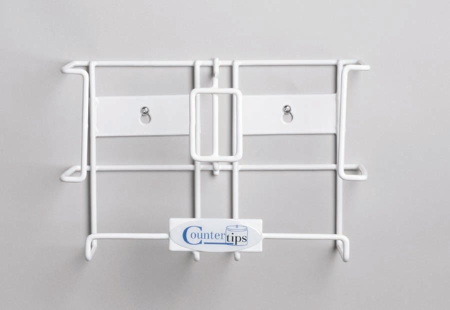 Glove Box Holder Countertips™ Horizontal or Vertical Mounted 2-Box Capacity White 7-1/2 X 11-3/4 Inch Coated Wire - BeHope