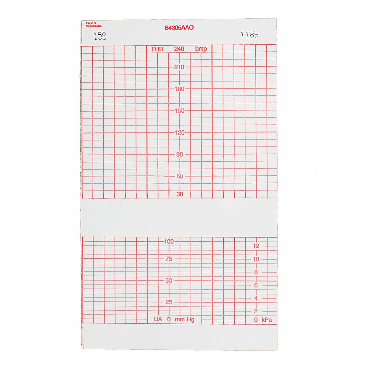 Recording Chart Paper Life Trace® Z-Fold Red Grid - BeHope