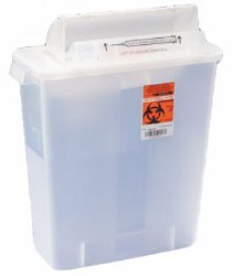 Sharps Container SharpStar™ In-Room™ Translucent 16-1/2 H X 13-3/4 W X 6 D Inch Horizontal Entry 3 Gallon - BeHope