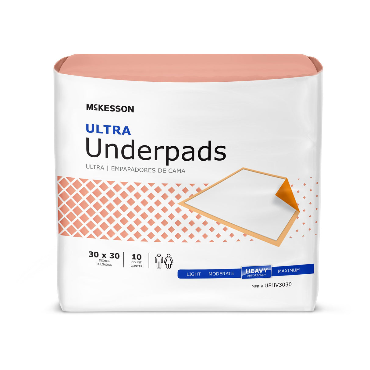 Disposable Underpad McKesson Ultra 30 X 30 Inch Fluff / Polymer Heavy Absorbency - BeHope