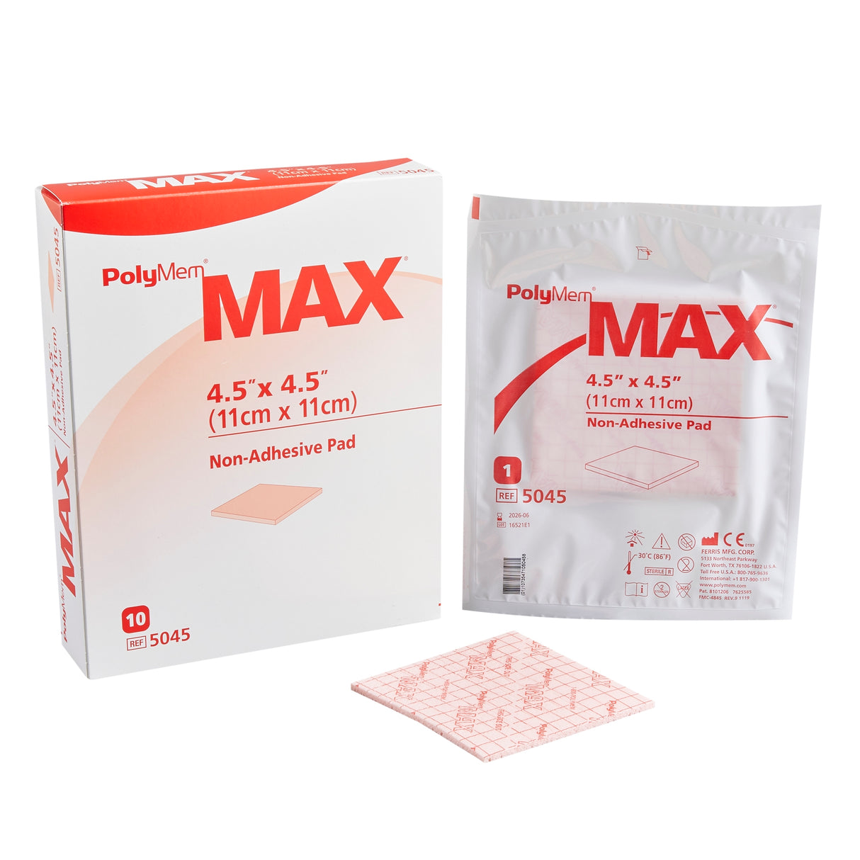 Foam Dressing PolyMem® Max® 4-1/2 X 4-1/2 Inch Without Border Film Backing Nonadhesive Square Sterile - BeHope