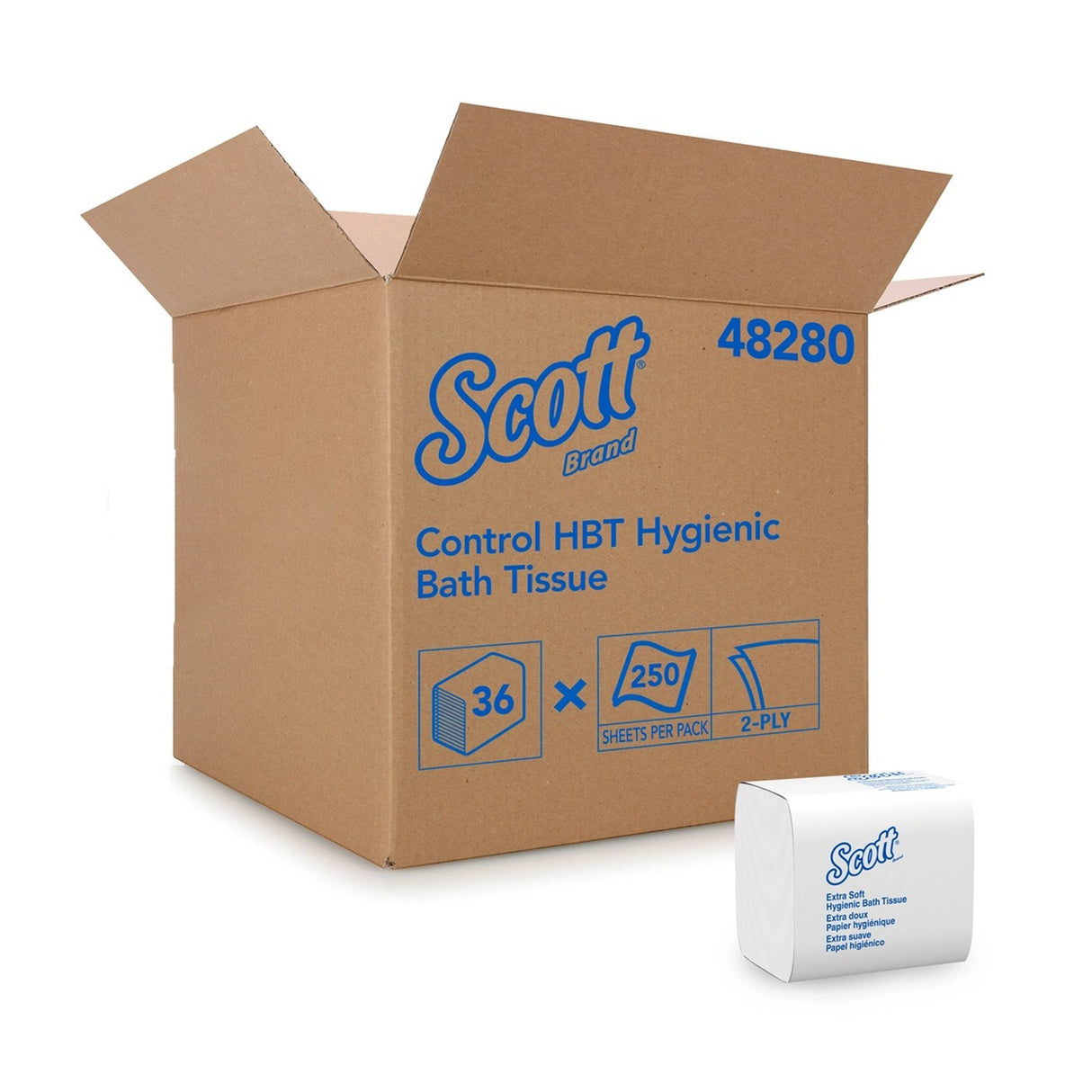 Toilet Tissue Scott® Control HBT White 2-Ply Standard Size Folded 250 Sheets 4-1/2 X 8-1/10 Inch - BeHope