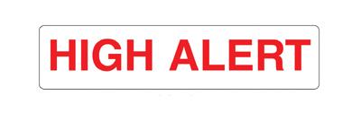 Pre-Printed Label Indeed Caution Label White Paper HighAlert Red Alert Label 3/8 X 1-5/8 Inch - BeHope