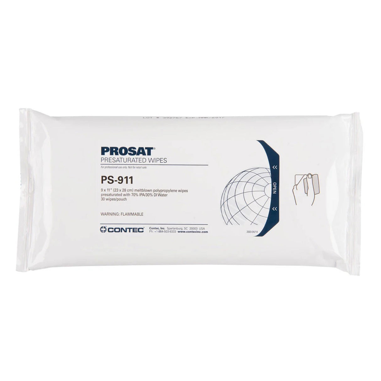 Surface Disinfectant Cleaner PROSAT® Premoistened Cleanroom Manual Pull Wipe 30 Count Pouch Alcohol Scent NonSterile - BeHope