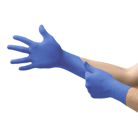 Exam Glove MICROFLEX® Cobalt® Large NonSterile Nitrile Standard Cuff Length Fully Textured Blue Not Rated - BeHope