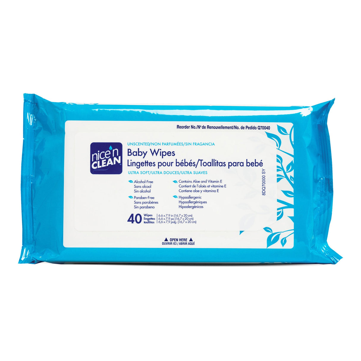 Baby Wipe Nice'n Clean® Soft Pack Unscented 40 Count - BeHope