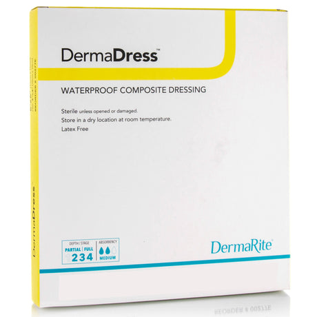 Composite Dressing DermaDress™ 4 X 4 Inch Square Sterile Waterproof Film Backing - BeHope