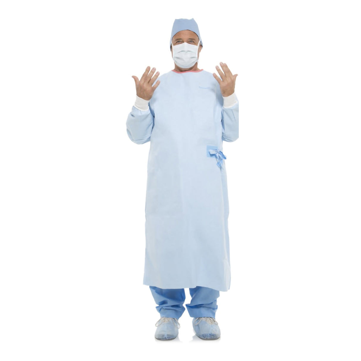 Non-Reinforced Surgical Gown with Towel Evolution 4 X-Large Blue Sterile AAMI Level 4 Disposable - BeHope