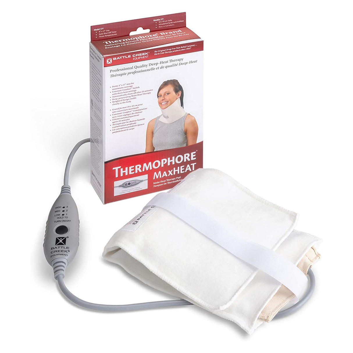Moist Heating Pad Thermophore® MaxHEAT™ Neck / Jaw / Sinus Petite Cotton Blend Cover Reusable - BeHope