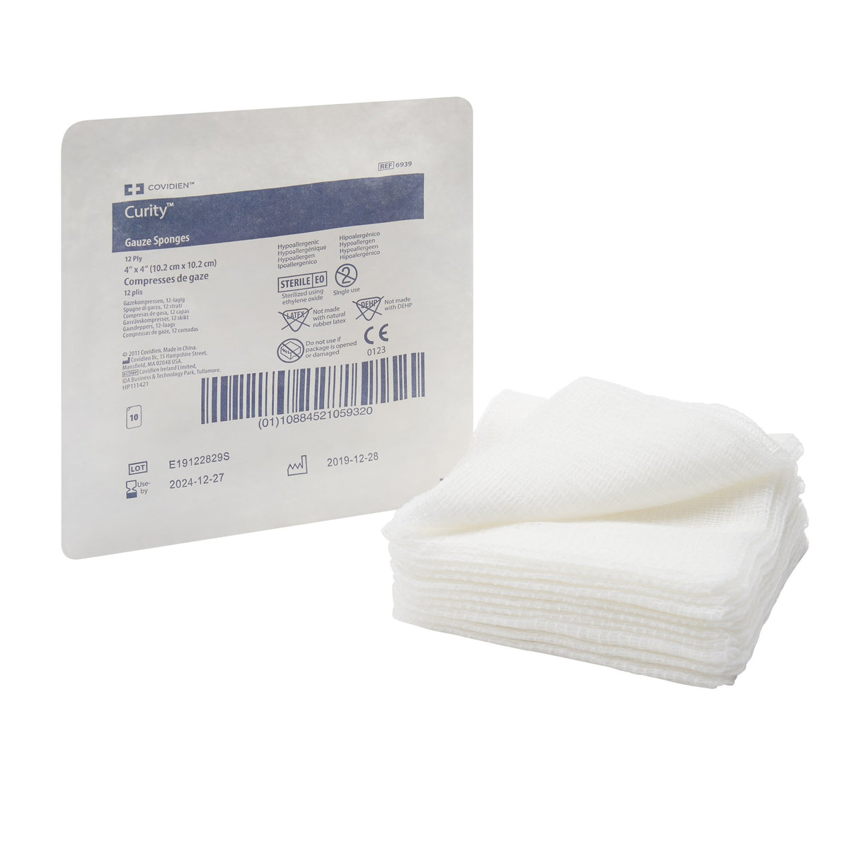 Gauze Sponge Curity™ 4 X 4 Inch 12-Ply Sterile 10 per Tray - BeHope
