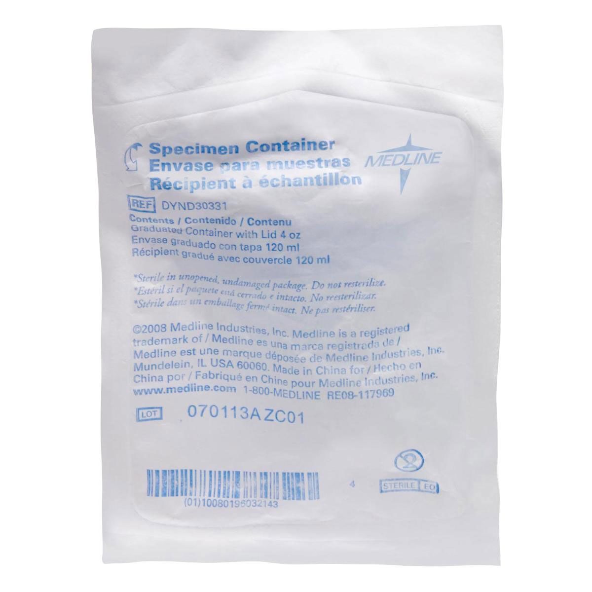 Specimen Container 120 Ml (4 Oz.) Screw Cap Patient Information Nonsterile - Behope