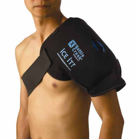 Cold Pack with Wrap Ice It!® MaxCOMFORT™ System Shoulder 13 X 16 Inch Fabric / Foam / Vinyl / Gel Reusable - BeHope
