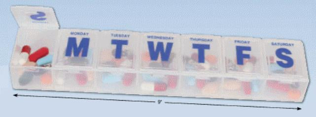 Pill Organizer 2X-Large 7 Day 1 Dose - BeHope